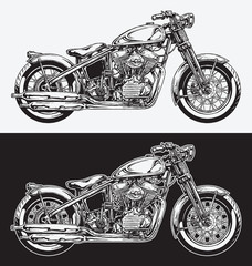 Obraz premium Hand Inked Motorcycle