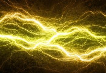 Hot golden lightning, electrical background