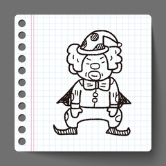 clown doodle drawing