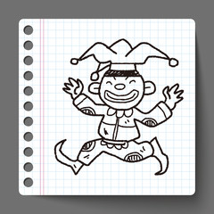 clown doodle drawing