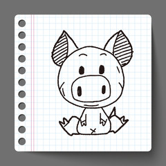 Chinese Zodiac pig doodle drawing