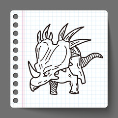Triceratops dinosaur doodle