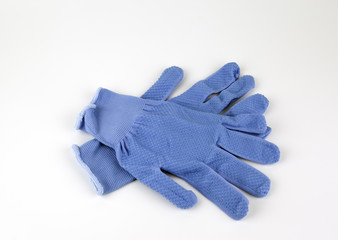 Fabric work gloves on a white background