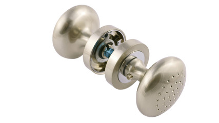 Door handle for silver on a white background 