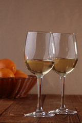White wine in two glasses