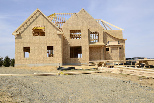 large two story family home under construction