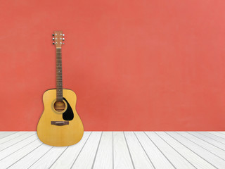 Obraz premium Guitar in blank empty room
