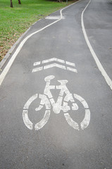 Fototapeta na wymiar sign of bike lane