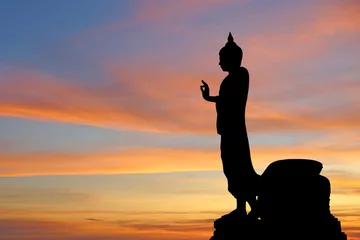 Photo sur Plexiglas Monument silhouette of  buddha image