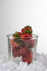 Jar of Strawberries and Ice