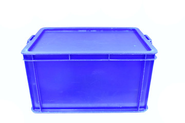 blue plastic box packaging of finished goods product