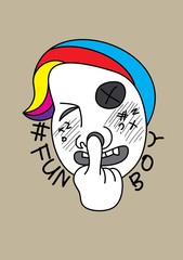 Cute Face, art vector sketch design