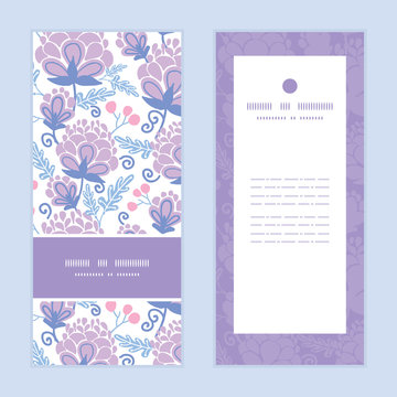 Vector Soft Purple Flowers Vertical Frame Pattern Invitation