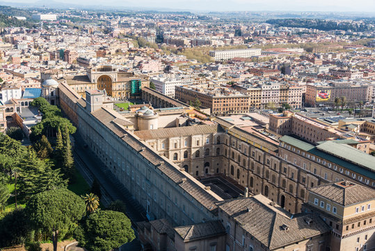 Vatican Museums from top of St. Peter's Basilica