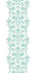 Vector abstract green ikat vertical border seamless pattern
