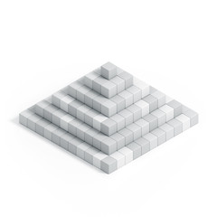 3D pyramide chart from cubes isolated on white background