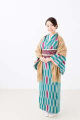 portrait of asian woman wearing kimono