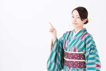 portrait of asian woman wearing kimono