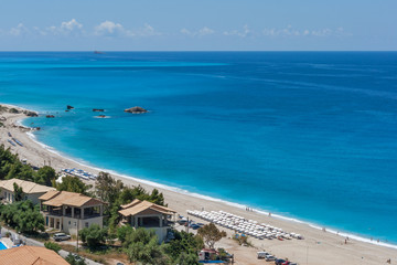 beach of Kathisma island of Lefkada in Greece