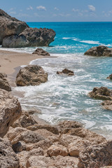 beach of Kathisma island of Lefkada in Greece