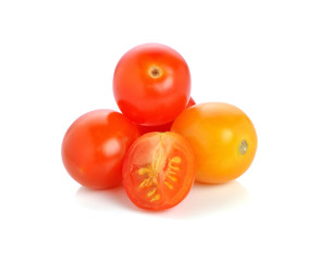 cherry tomatoes isolated on white background.
