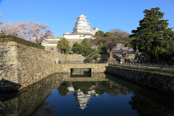 Fototapeta na wymiar 水面に映る姫路城