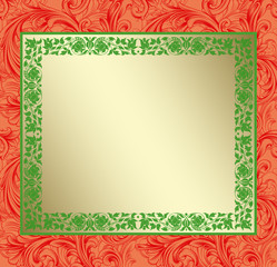 Red Damask Christmas Copy Space