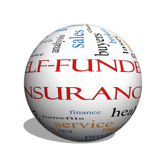 Self Funded Insurance 3D sphere Word Cloud
