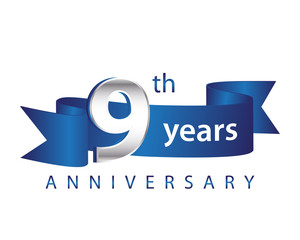 9 Years Anniversary Logo Blue Ribbon