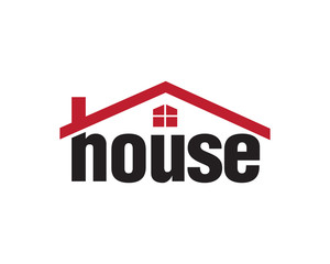 creative word logo house