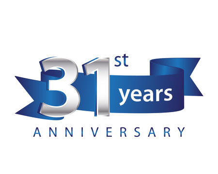 31 Years Anniversary Logo Blue Ribbon
