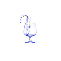 water splash in glasses isolated