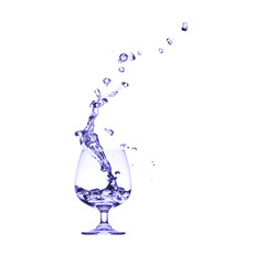 water splash in glasses isolated