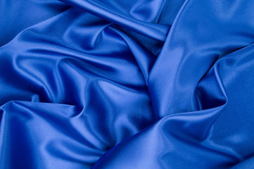 Blue silk drapery. 