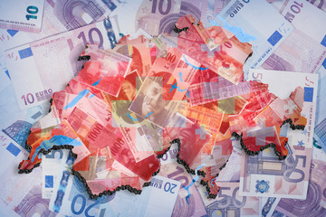 Schweizerfranken mit Euronoten