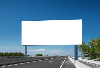 Blank White Blank board or billboard or roadsign in the street