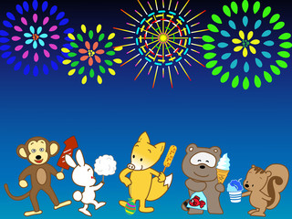 Naklejka premium 夏祭り