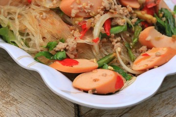 Shrimp glass noodles salad and - Asia food