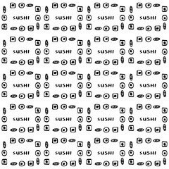  doodle sushi seamless background