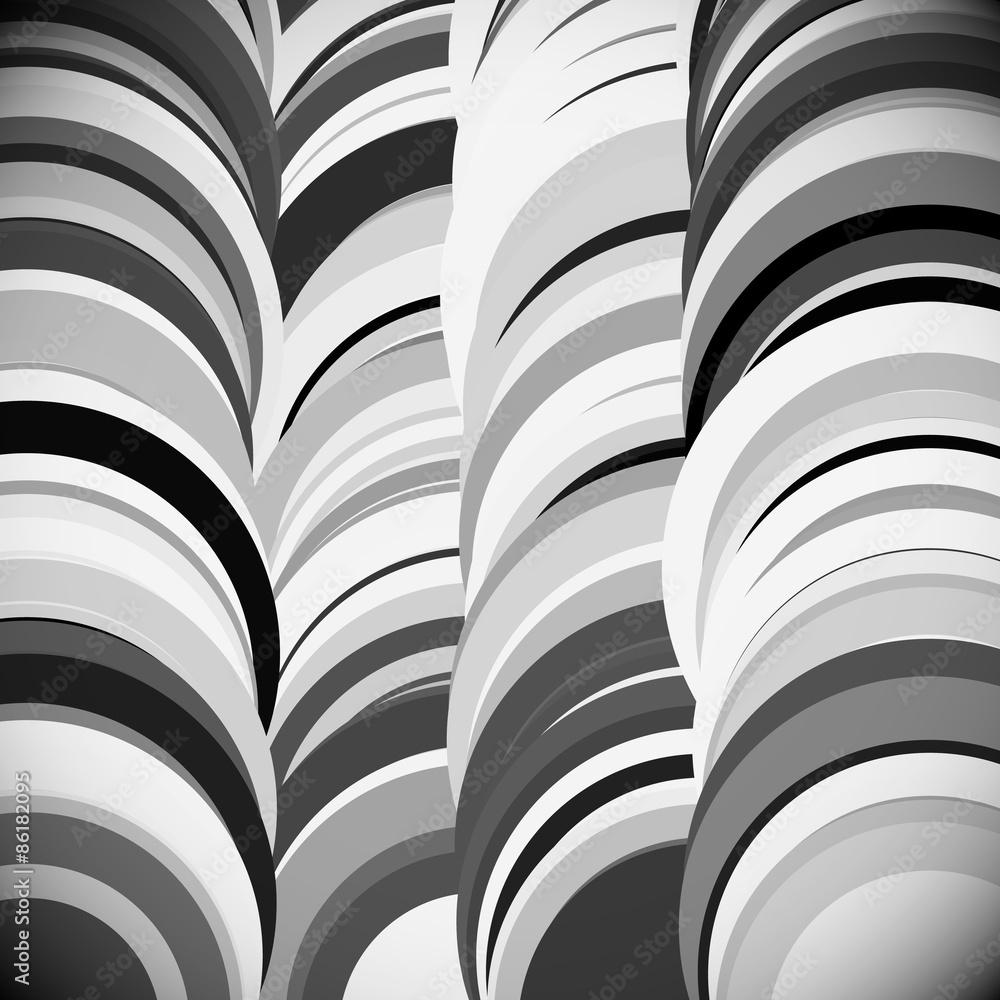 Leinwandbilder overlapping circle. grayscale artistic, abstract vector backgrou