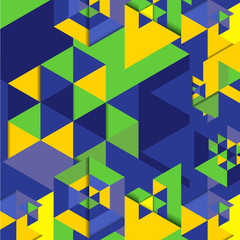 Vector geometric background in Brazil flag concept