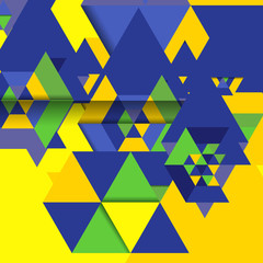 Vector geometric background in Brazil flag concept