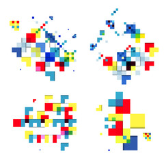 Vector geometric background in Brazil flag concept