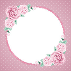 Vintage frame with roses