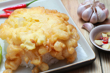 Thai style minced pork omelet