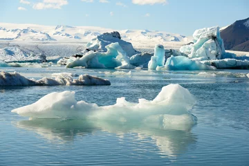Crédence de cuisine en verre imprimé Glaciers Lagune glaciaire de Jokulsarlon