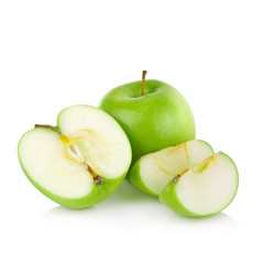 green apples isolated on white background