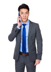 Businessman talk to cellphone