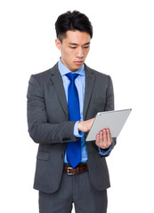 Asian businessman use of digital tablet