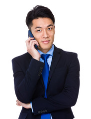 Asian businessman talk to cellphone